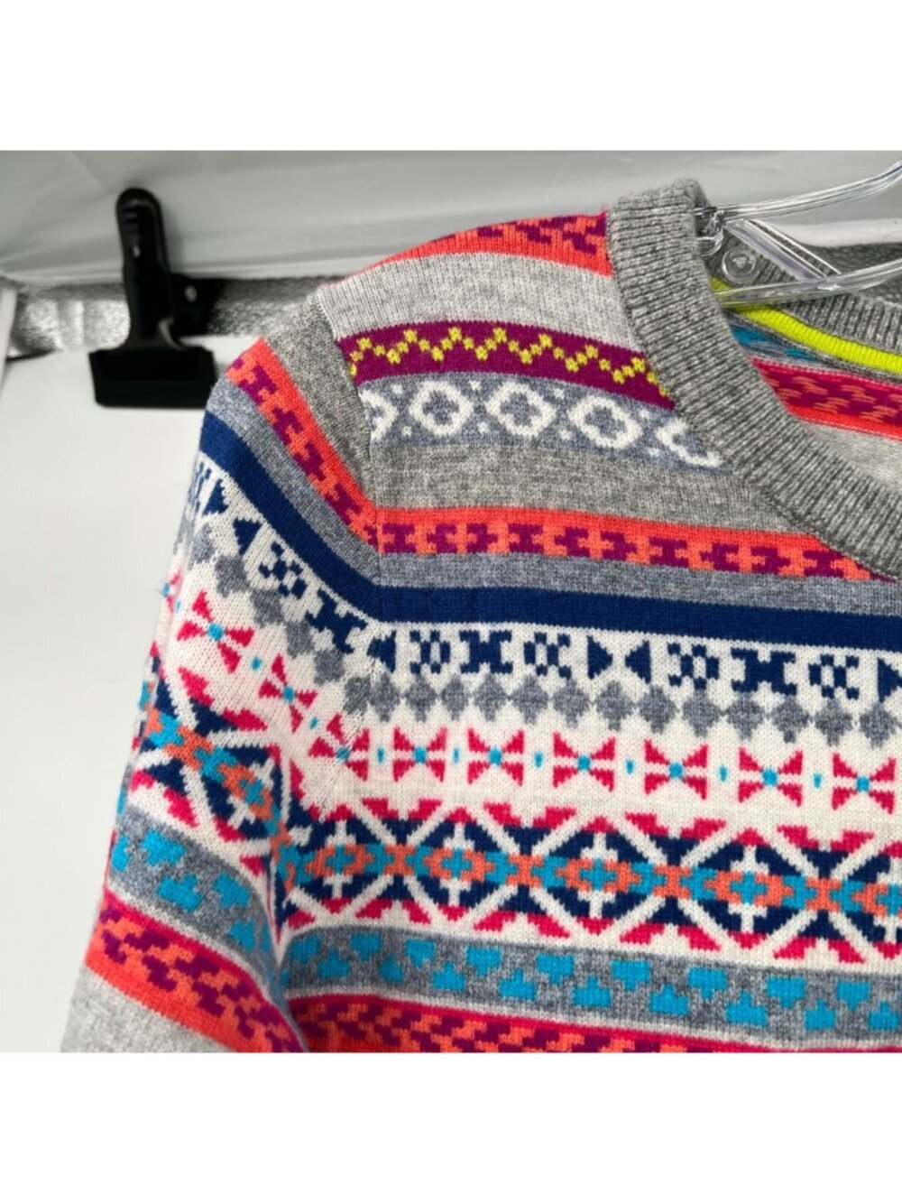 Gap Womens Striped Wool Blend Pullover Sweater Long Sleeve Gray/Multi Small - Picture 5 of 9